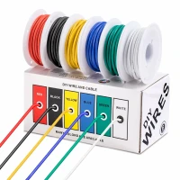 Набор силиконовых проводов 22 awg 0,35 мм2 (6 цветов по 10 м) Набор силиконовых проводов 22 awg 0,35 мм2 (6 цветов по 10 м)