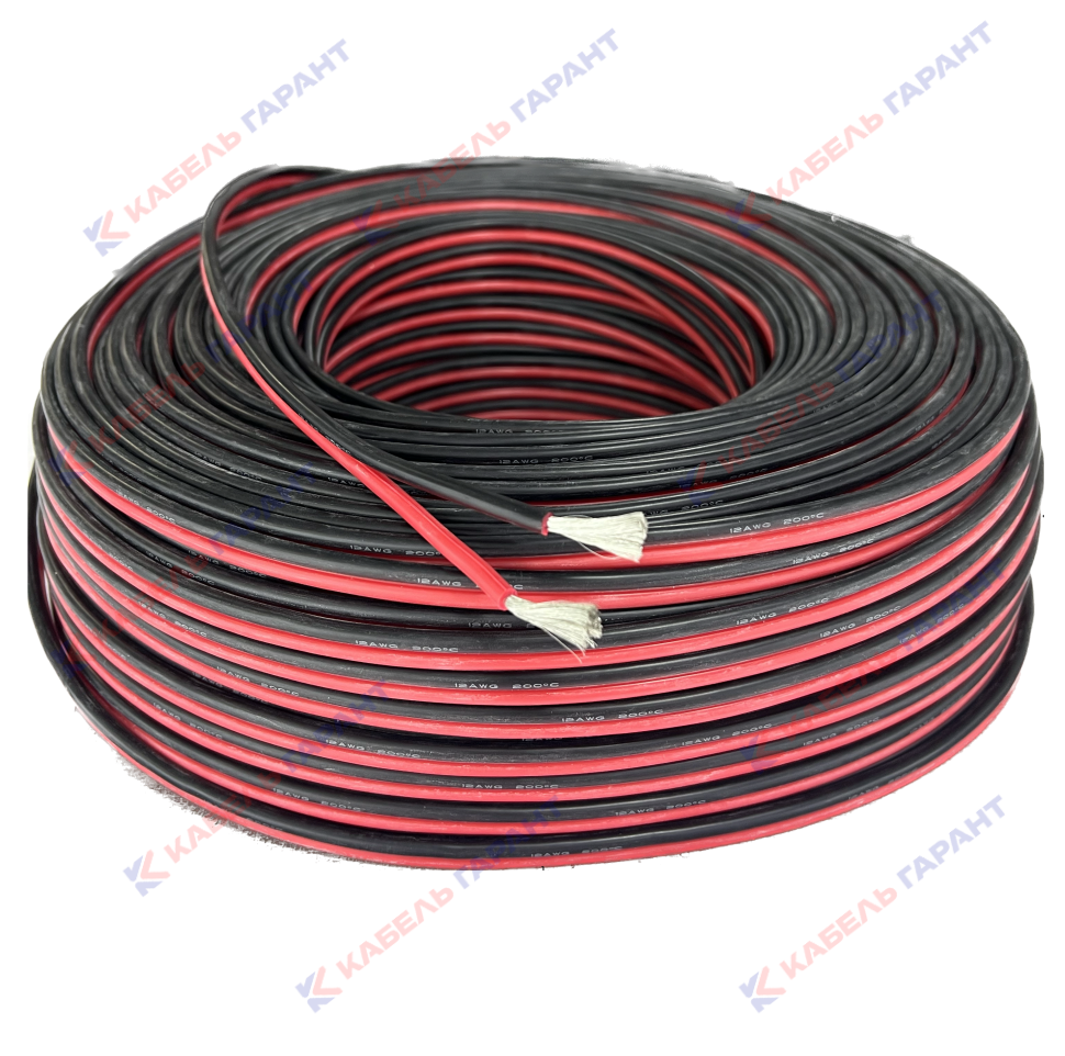 12 AWG (2 х 4,0 мм2) Провод силиконовый 2-контактный красно-черный